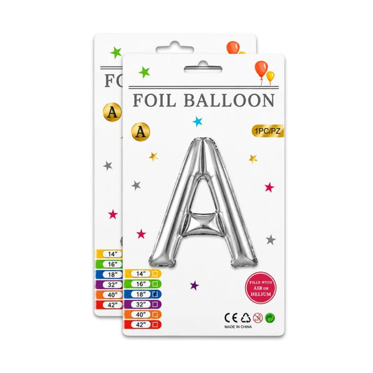 Silver A | 18" Foil Ballon | 5 Pc