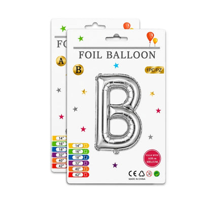 Silver B | 18" Foil Ballon | 5 Pc