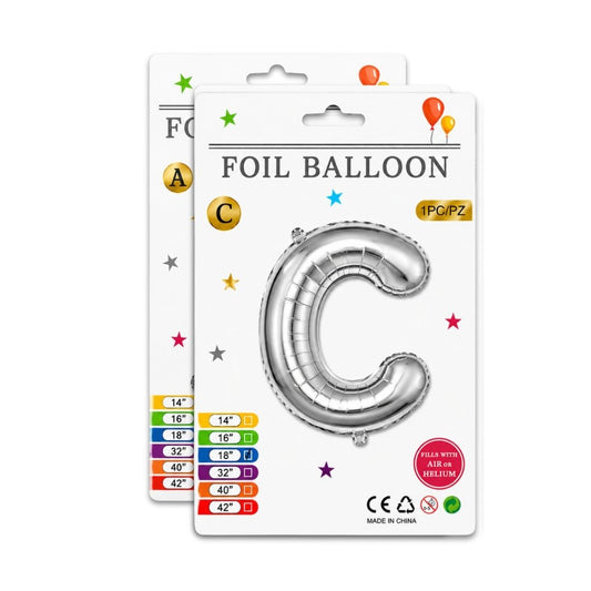 Silver C | 18" Foil Ballon | 5 Pc